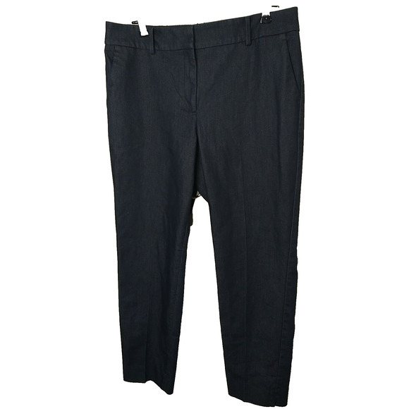 Talbots Woman 12 Trouser Hampshire Ankle Blue Flat Front Pant casual - Picture 1 of 10